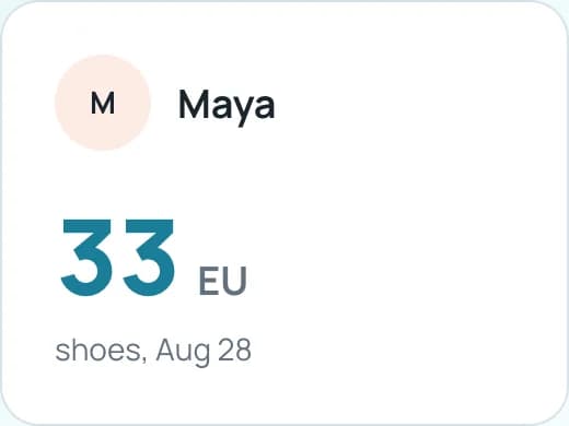 Maya, EU 33, shoes, Aug 28